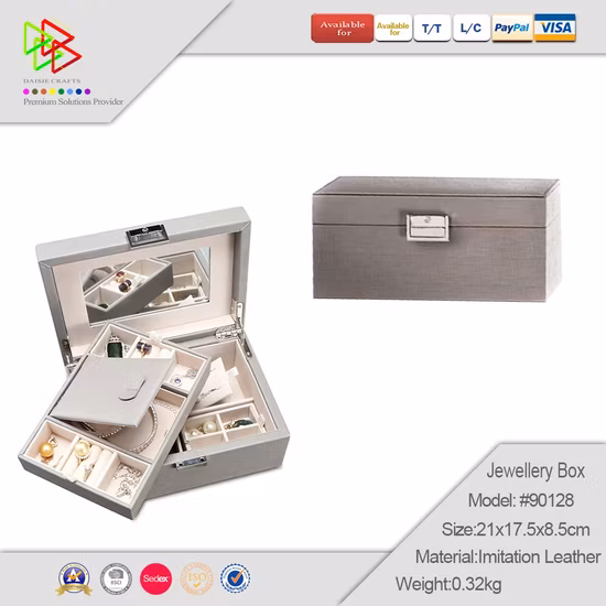 ハイエンドのトレンディな高級トラベルジュエリーコレクションボックス（ミラー付き）